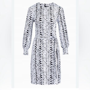 armani exchange Black and White Patterned Dress long sleeve